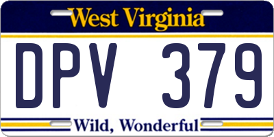 WV license plate DPV379