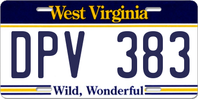 WV license plate DPV383