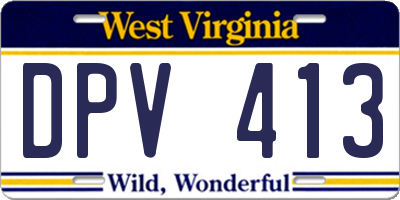 WV license plate DPV413