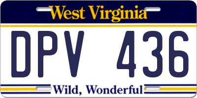 WV license plate DPV436