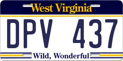 WV license plate DPV437