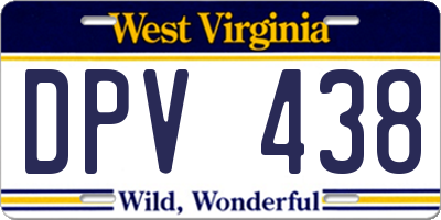 WV license plate DPV438