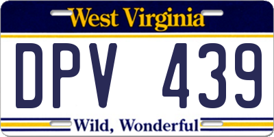 WV license plate DPV439