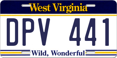 WV license plate DPV441