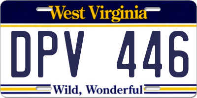 WV license plate DPV446