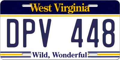 WV license plate DPV448