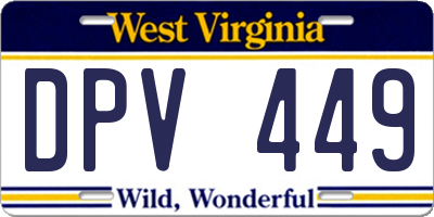 WV license plate DPV449