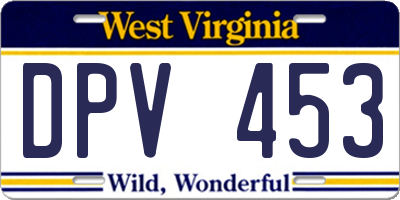 WV license plate DPV453