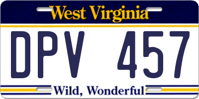 WV license plate DPV457