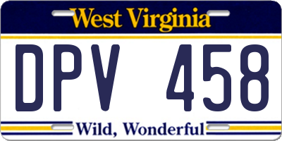 WV license plate DPV458