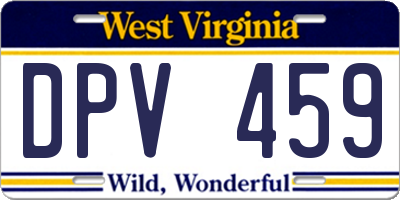 WV license plate DPV459