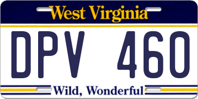 WV license plate DPV460