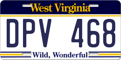 WV license plate DPV468
