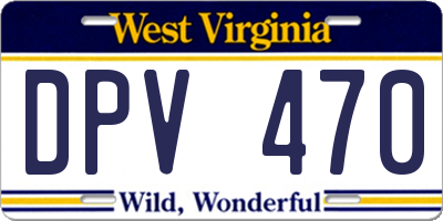 WV license plate DPV470