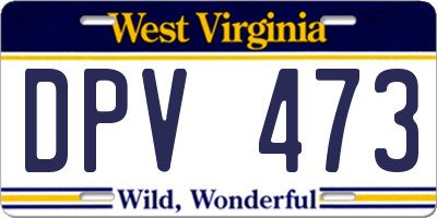 WV license plate DPV473