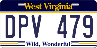 WV license plate DPV479