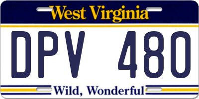 WV license plate DPV480