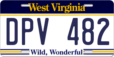 WV license plate DPV482