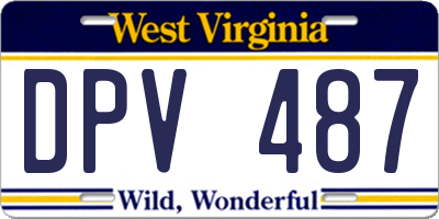WV license plate DPV487