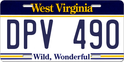 WV license plate DPV490