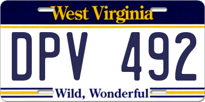 WV license plate DPV492
