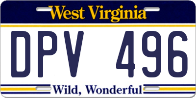 WV license plate DPV496