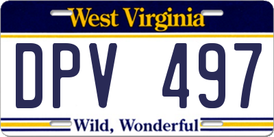 WV license plate DPV497