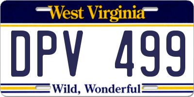 WV license plate DPV499
