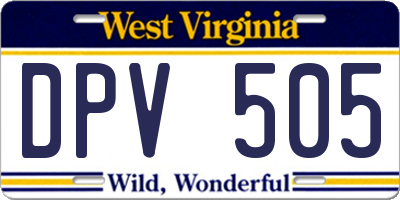 WV license plate DPV505