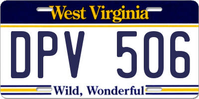 WV license plate DPV506