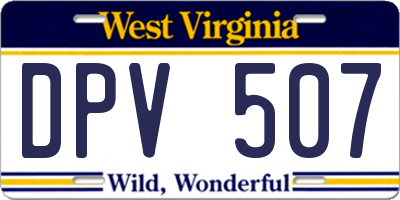 WV license plate DPV507