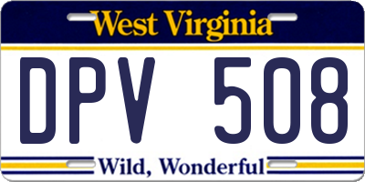 WV license plate DPV508
