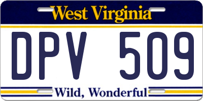 WV license plate DPV509