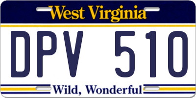 WV license plate DPV510