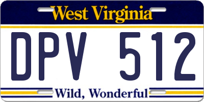 WV license plate DPV512