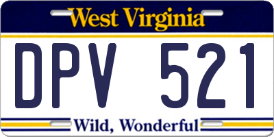 WV license plate DPV521