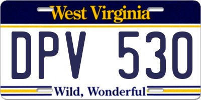 WV license plate DPV530