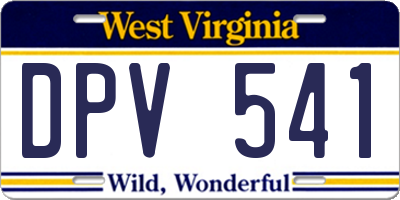 WV license plate DPV541