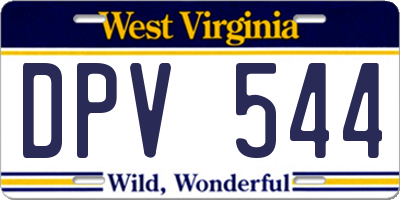 WV license plate DPV544