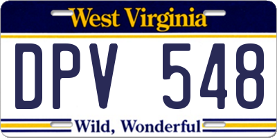 WV license plate DPV548