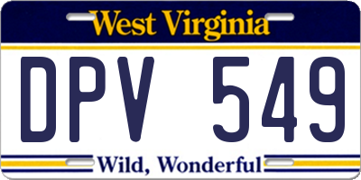 WV license plate DPV549