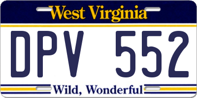 WV license plate DPV552