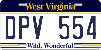 WV license plate DPV554