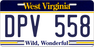 WV license plate DPV558