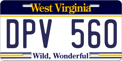 WV license plate DPV560