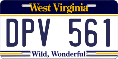 WV license plate DPV561