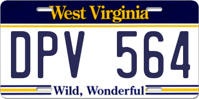WV license plate DPV564
