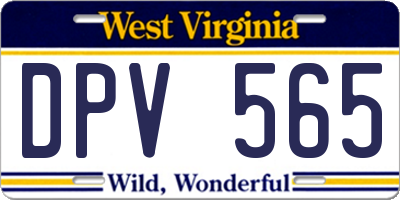 WV license plate DPV565