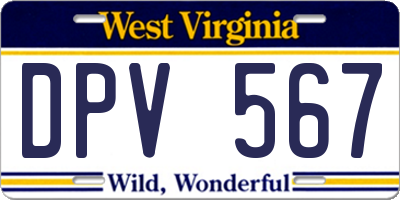 WV license plate DPV567