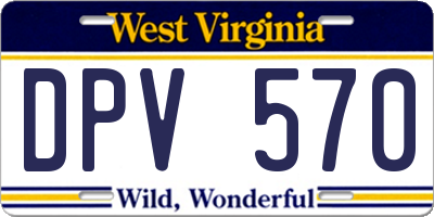 WV license plate DPV570
